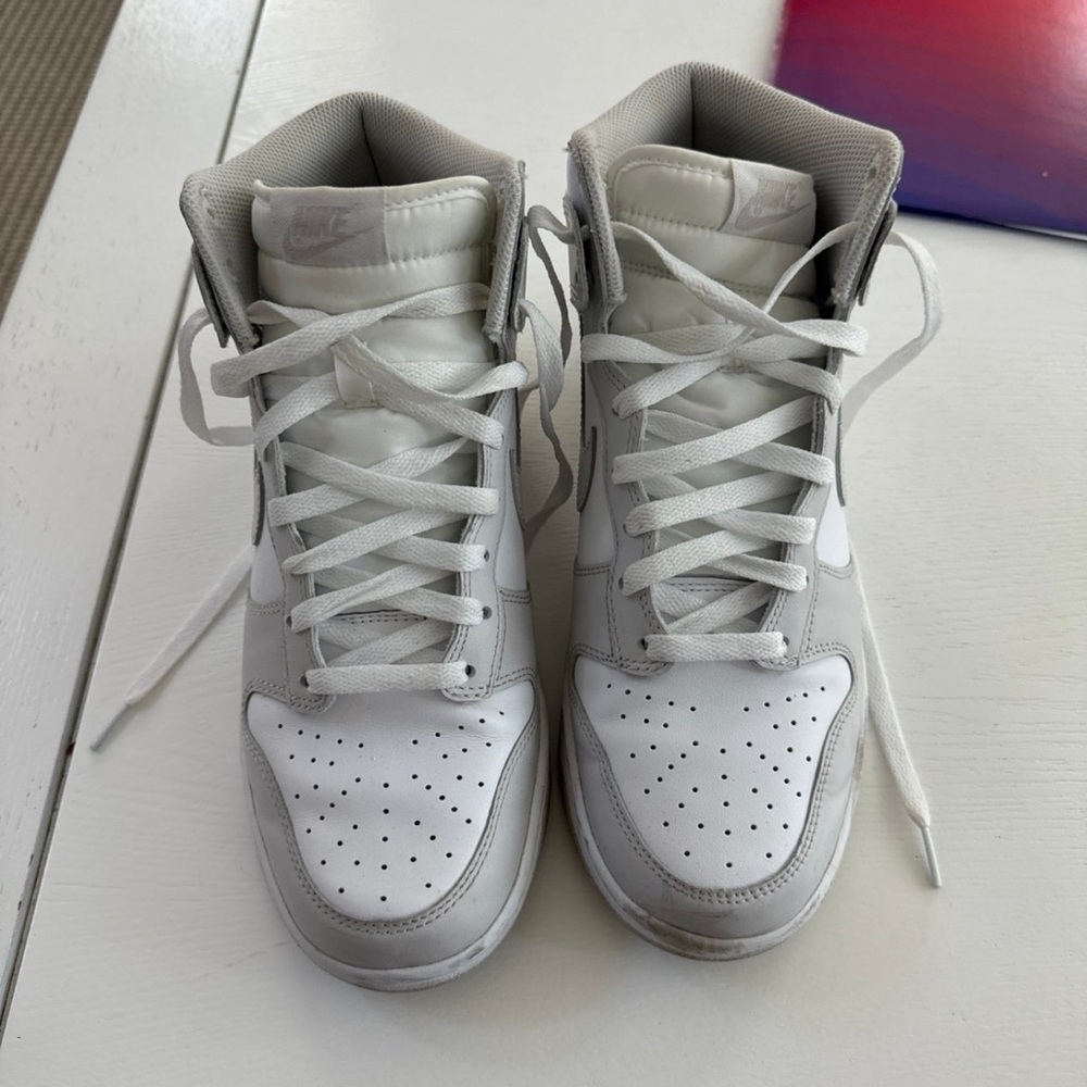 Nike White and Gray High-Top Sneakers